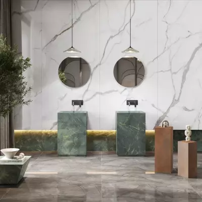 Calacatta Unique Parlak Porselen Karo 120X280 6mm Tekil, Düz - 1