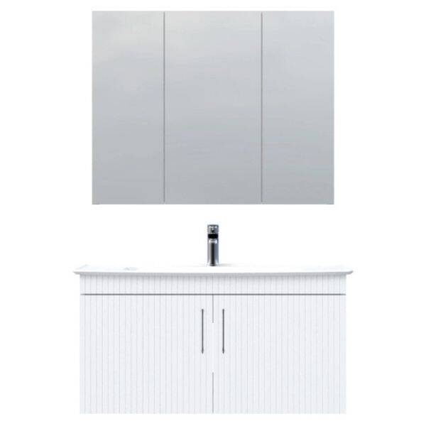 E10 100 cm Aynalı Dolap - Beyaz - 1