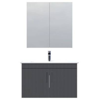 E10 85 cm Aynalı Dolap - Antrasit - CREAVİT