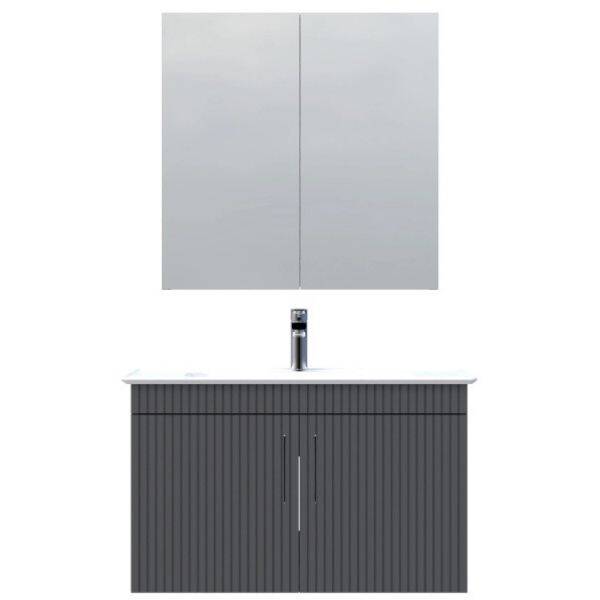 E10 85 cm Aynalı Dolap - Antrasit - 1