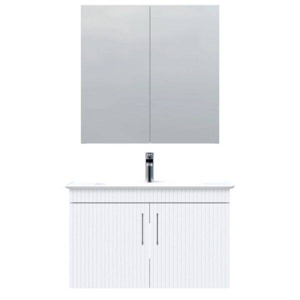 E10 85 cm Aynalı Dolap - Beyaz - 1