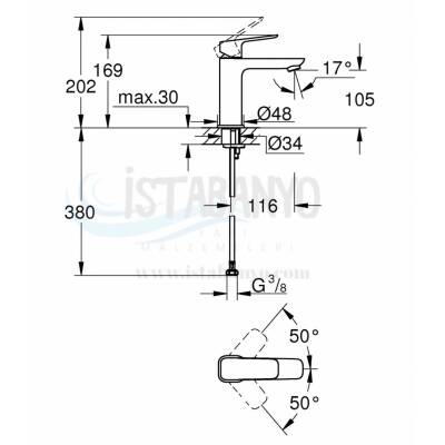 Cubeo Tek kumandalı lavabo bataryası M-Boyut - 2